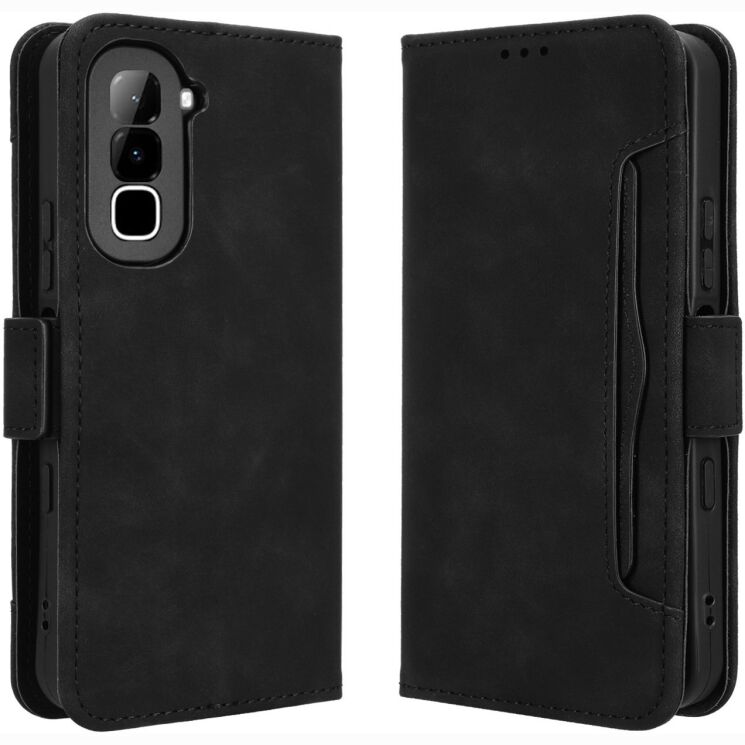 Чохол-книжка з кишеньками Deexe Wallet Stand для Infinix Hot 70 - Black (422006B) Чохол-книжка з кишеньками Deexe Wallet Stand для Infinix Hot 70 - Black: фото 1 з 17