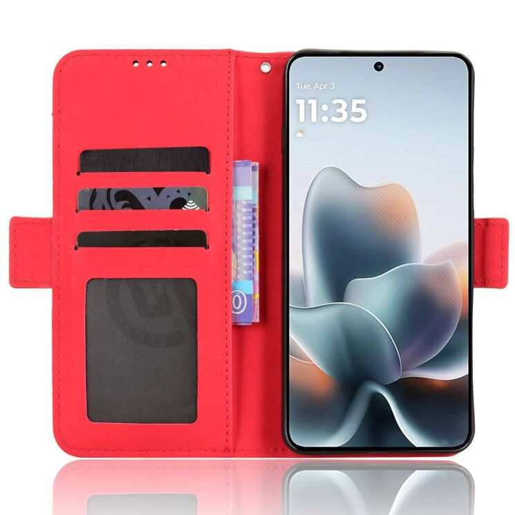 Чехол-книжка с карманами Deexe Wallet Stand для Motorola Edge 70 Max - Red (435505R) Чехол-книжка с карманами Deexe Wallet Stand для Motorola Edge 70 Max - Red: фото 4 из 16
