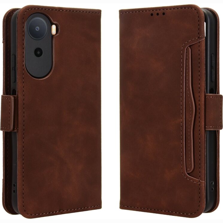 Чохол-книжка з кишеньками Deexe Wallet Stand для Xiaomi Redmi A7 Pro - Brown: фото 1 з 15