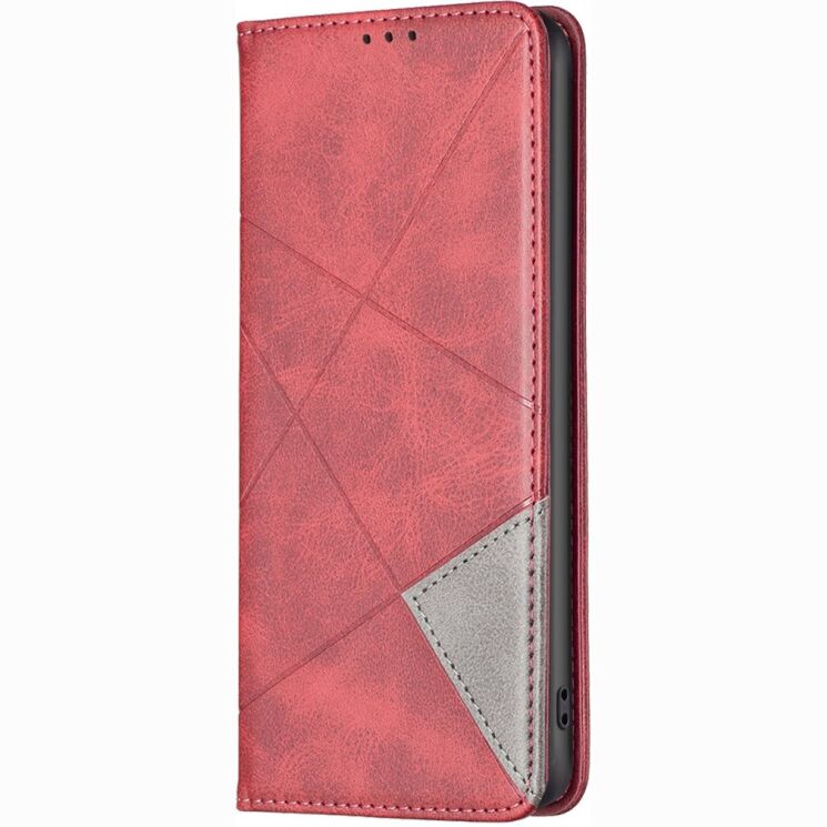 Чехол-книжка с карманами UniCase Geometric Pattern для Infinix Hot 70 - Red: фото 2 из 10