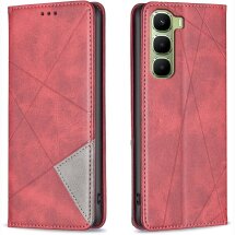 Чехол-книжка с карманами UniCase Geometric Pattern для Infinix Hot 70 - Red: фото 1 из 10