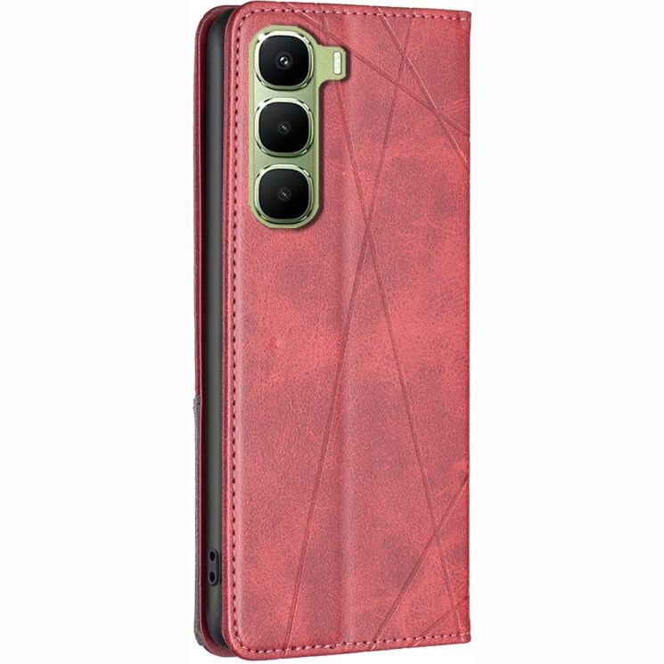 Чехол-книжка с карманами UniCase Geometric Pattern для Infinix Hot 70 - Red: фото 3 из 10