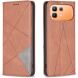 Чохол-книжка з кишеньками UniCase Geometric Pattern для Infinix Note 60 / 60 Pro - Brown (409300Z). Фото 1 з 10