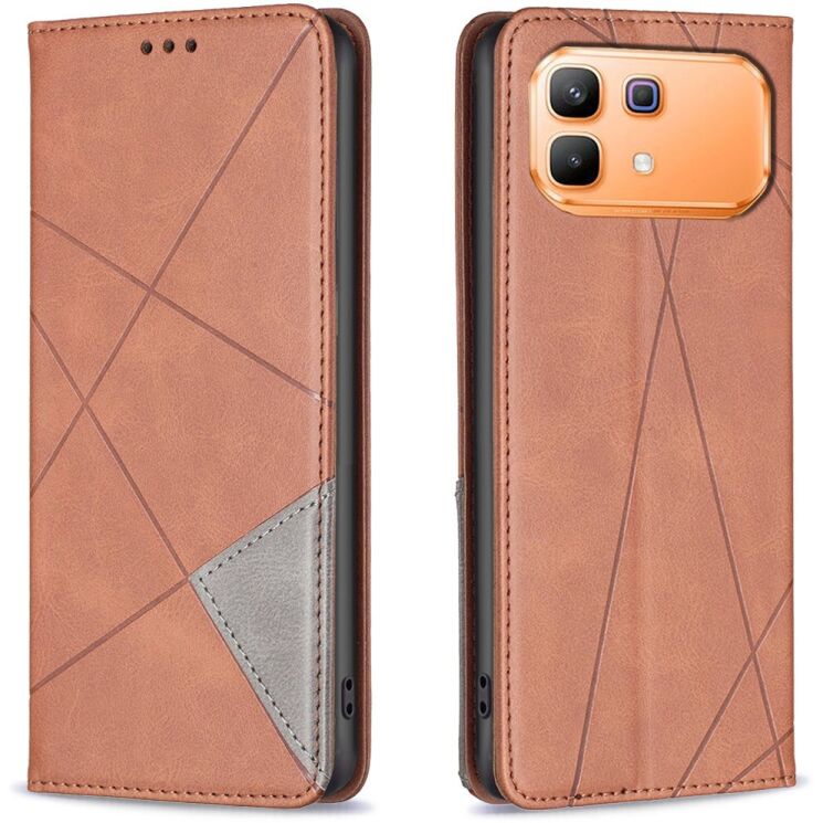 Чохол-книжка з кишеньками UniCase Geometric Pattern для Infinix Note 60 / 60 Pro - Brown (409300Z) Чохол-книжка з кишеньками UniCase Geometric Pattern для Infinix Note 60 / 60 Pro - Brown: фото 1 з 10
