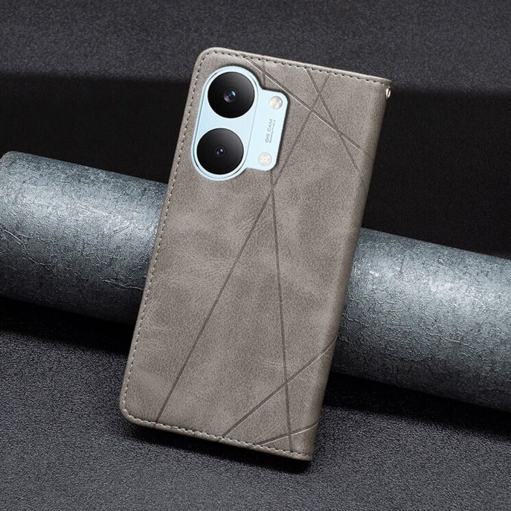 Чохол-книжка з кишеньками UniCase Geometric Pattern для Xiaomi Poco X8 Pro Max - Grey: фото 6 з 11