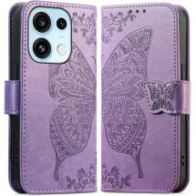 Чохол-книжка з малюнком UniCase Butterfly Pattern для OPPO Reno 16 / 16 Pro - Light Purple: фото 1 з 14