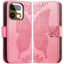 Чехол-книжка с рисунком UniCase Butterfly Pattern для Realme 16 Pro - Pink: фото 1 из 9