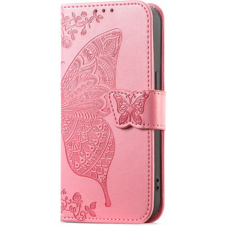 Чехол-книжка с рисунком UniCase Butterfly Pattern для Realme 16 Pro - Pink: фото 5 из 9