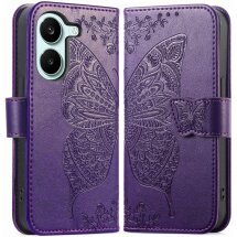 Чехол-книжка с рисунком UniCase Butterfly Pattern для Xiaomi Poco X8 Pro - Dark Purple: фото 1 из 10