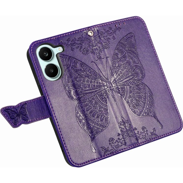 Чехол-книжка с рисунком UniCase Butterfly Pattern для Xiaomi Poco X8 Pro - Dark Purple: фото 3 из 10