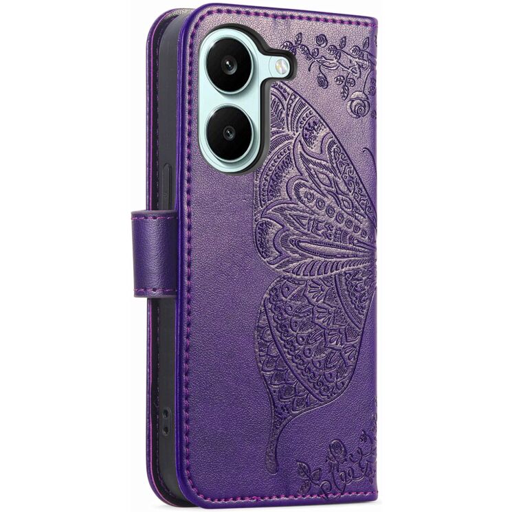Чехол-книжка с рисунком UniCase Butterfly Pattern для Xiaomi Poco X8 Pro - Dark Purple: фото 6 из 10