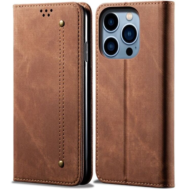 Чехол-книжка UniCase Jeans Wallet для Apple iPhone 16 Pro Max - Coffee: фото 1 из 6