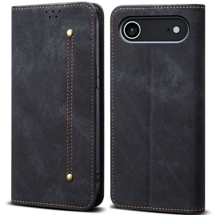 Чехол-книжка UniCase Jeans Wallet для Apple iPhone 17 Air - Black: фото 1 из 6
