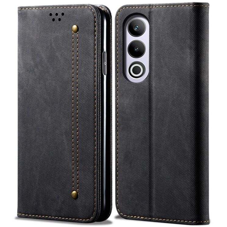 Чехол-книжка UniCase Jeans Wallet для OnePlus Ace 3V - Black: фото 1 из 6