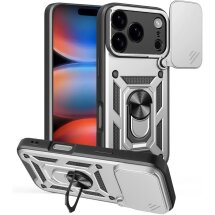 Чохол із захистом камери Deexe Armor Shield для iPhone 18 Pro / 17 Pro - Silver: фото 1 з 9