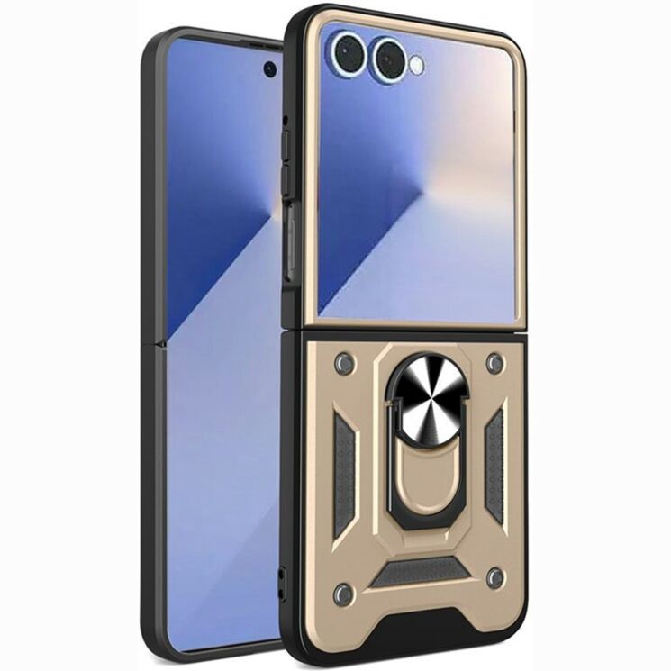 Чохол із захистом камери Deexe Armor Shield для Samsung Galaxy Flip 8 - Gold (423503F) Чохол із захистом камери Deexe Armor Shield для Samsung Galaxy Flip 8 - Gold: фото 1 з 10
