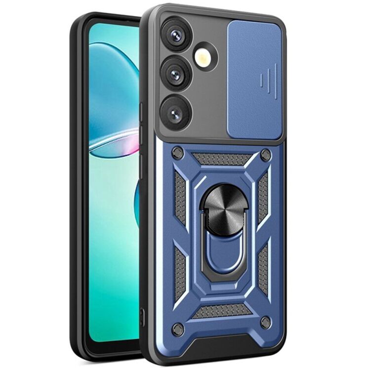 Чехол с защитой камеры Deexe Armor Shield для Samsung Galaxy S26 Plus - Blue: фото 1 из 9