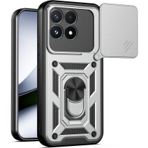 Чохол із захистом камери Deexe Armor Shield для Xiaomi Poco F9 Pro - Silver: фото 1 з 9