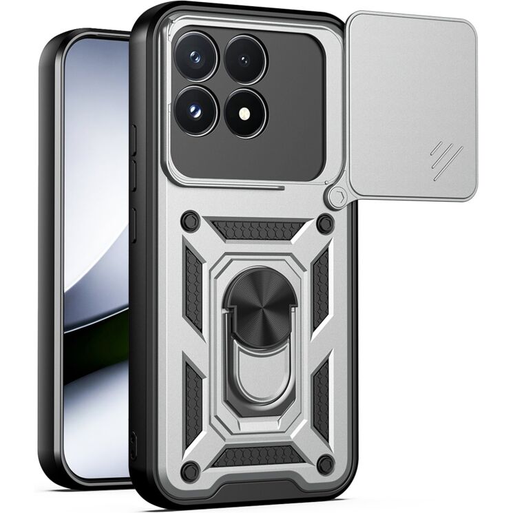 Чохол із захистом камери Deexe Armor Shield для Xiaomi Poco F9 Pro - Silver (429125S) Чохол із захистом камери Deexe Armor Shield для Xiaomi Poco F9 Pro - Silver: фото 1 з 9