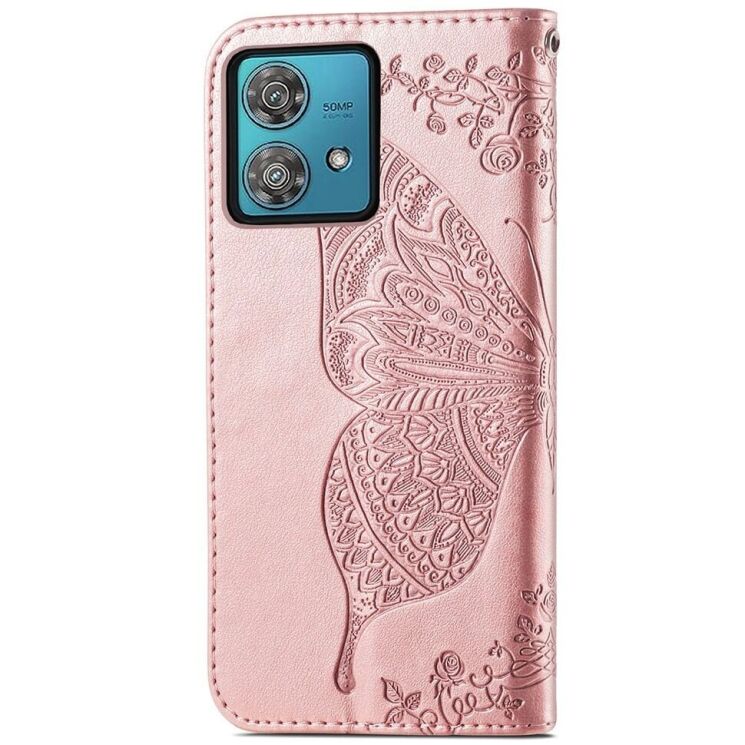 Чехол UniCase Butterfly Pattern для Motorola Edge 40 Neo - Rose Gold: фото 4 из 5