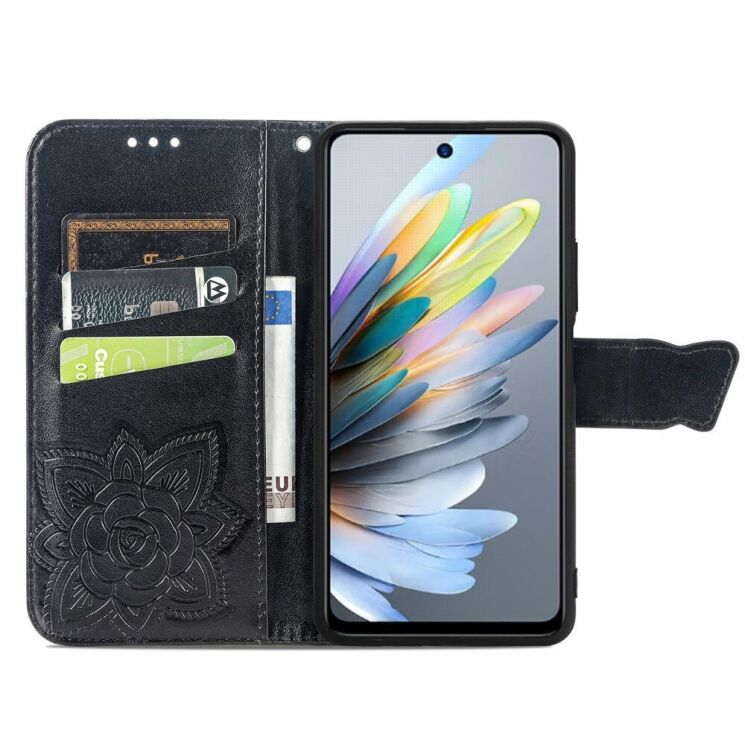 Чехол UniCase Butterfly Pattern для Motorola Moto G35 - Black: фото 2 из 7
