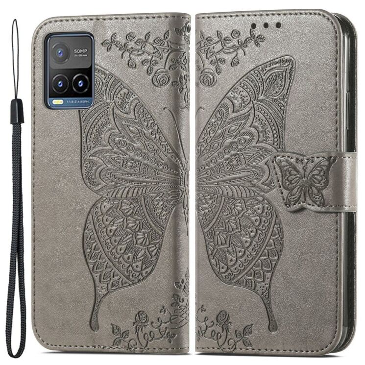 Чохол UniCase Butterfly Pattern для VIVO Y33s / Y21 / Y21s - Grey: фото 1 з 10