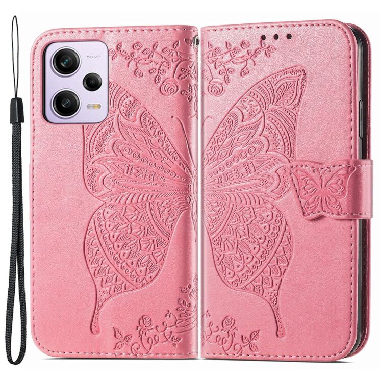 Чехол UniCase Butterfly Pattern для Xiaomi Poco X5 Pro / Redmi Note 12 Pro 5G - Pink: фото 1 из 8