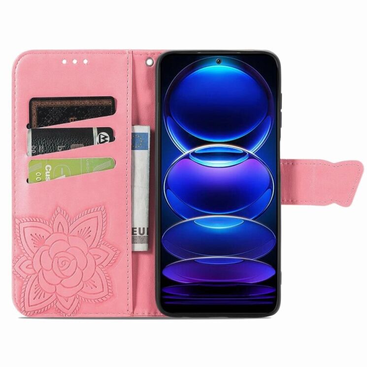 Чехол UniCase Butterfly Pattern для Xiaomi Poco X5 Pro / Redmi Note 12 Pro 5G - Pink: фото 2 из 8