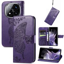 Чехол UniCase Butterfly Pattern для Xiaomi Redmi Note 14 Pro - Dark Purple: фото 1 из 11