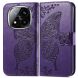 Чехол UniCase Butterfly Pattern для Xiaomi Redmi Note 14 Pro - Dark Purple (379104DV). Фото 2 из 11