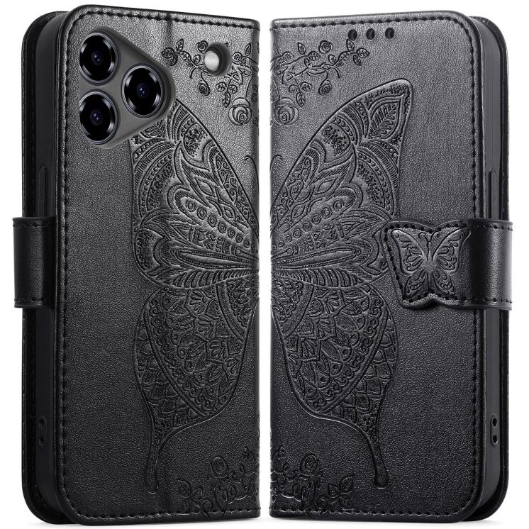 Чехол UniCase Butterfly Pattern для ZTE Blade A76 - Black: фото 1 из 10