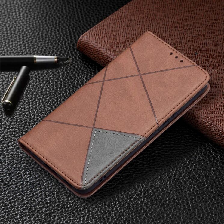 Чехол UniCase Geometric Pattern для Samsung Galaxy S22 (S901) - Brown: фото 4 из 9