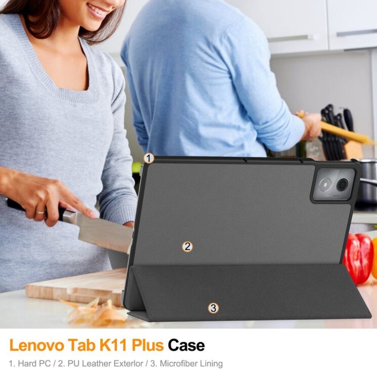 Чехол UniCase Slim для Lenovo Tab K11 Plus - Dark Blue: фото 10 из 10