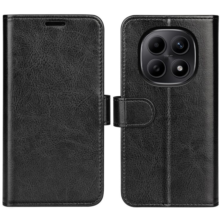 Классический чехол-книжка Deexe Wallet Style для Xiaomi Redmi Note 15 - Black: фото 1 из 6