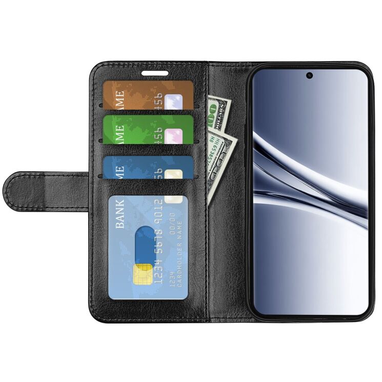 Классический чехол-книжка Deexe Wallet Style для Xiaomi Redmi Note 15 - Black: фото 2 из 6