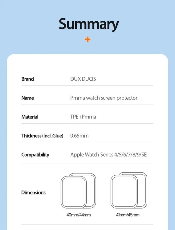 Комплект захисних плівок DUX DUCIS 3D Curved Screen для Apple Watch 41 mm (7 / 8 / 9 Series) - Black: фото 16 з 18