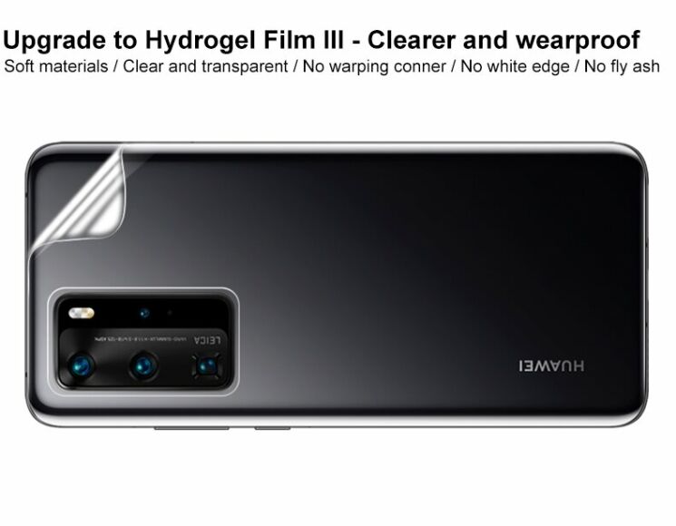 Комплект защитных пленок на заднюю панель IMAK Full Coverage Hydrogel Film для Huawei P40 Pro: фото 7 из 16