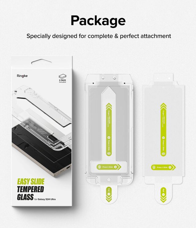 Комплект захисних стекол (2шт) Ringke Easy Slide Tempered Glass для Samsung Galaxy S24 Ultra (S928) 8809961785412: фото 15 з 16