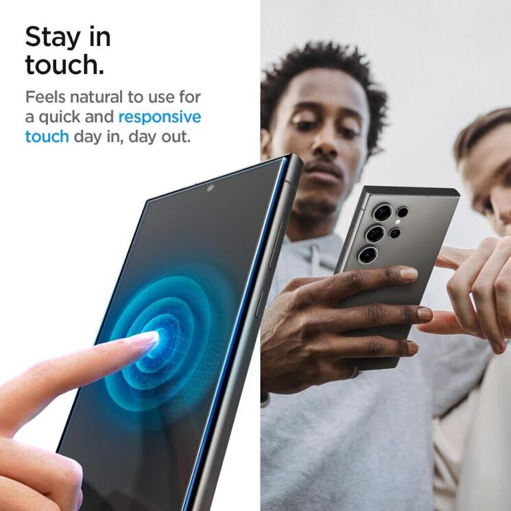 Комплект защитных стекол Spigen (SGP) GLAS.tR EZ Fit Privacy для Samsung Galaxy S24 Ultra (S928) AGL07625 - Black: фото 7 из 8