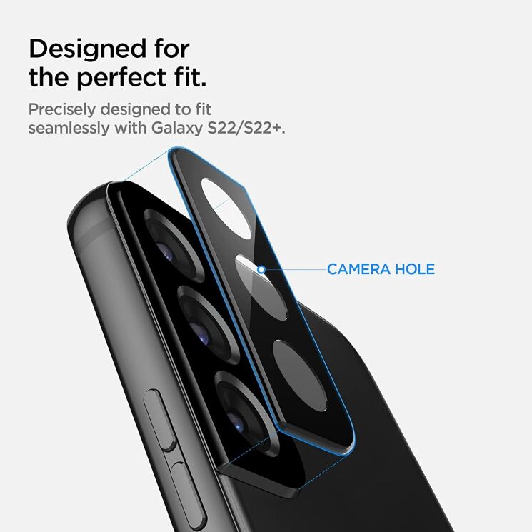 Комплект защитных стекол Spigen (SGP) Optik Lens Protector для Samsung Galaxy S22 (S901) / S22 Plus (S906) - Black: фото 16 из 18