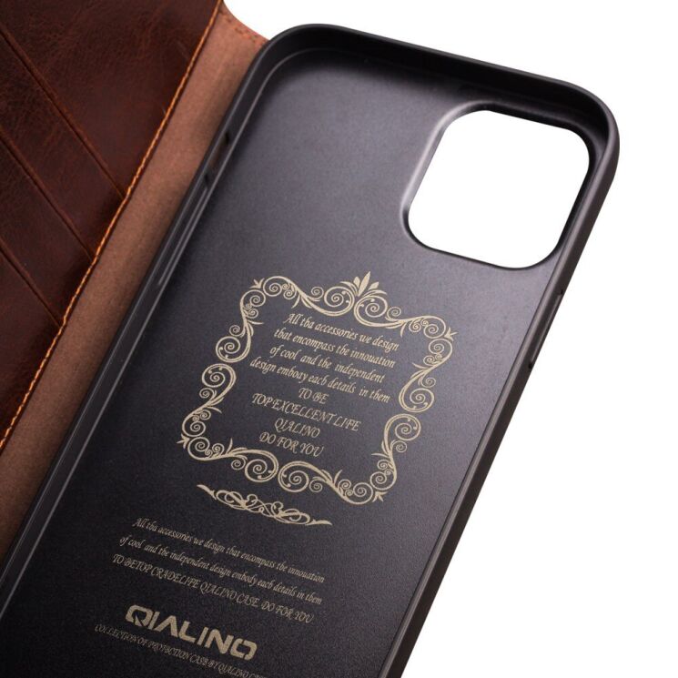 Кожаный чехол QIALINO Classic Case для Apple iPhone 12 Pro Max - Brown: фото 3 из 16