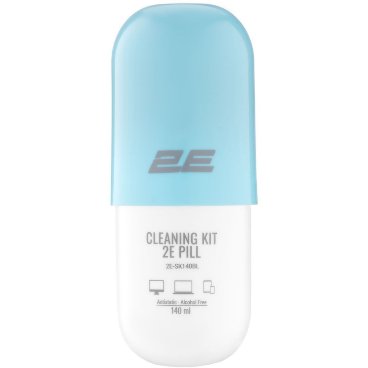 Набір для чищення оргтехніки 2E PILL (140ml + серветка 20см) - Blue: фото 1 з 4