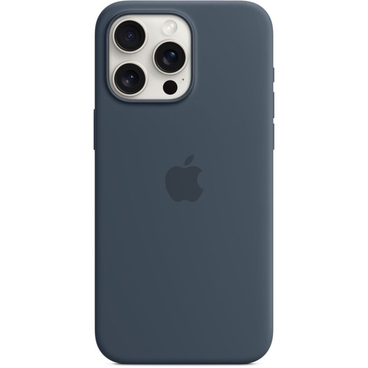 Оригінальний чохол Silicone Case with MagSafe для Apple iPhone 15 Pro Max (MT1P3) - Storm Blue: фото 3 из 4