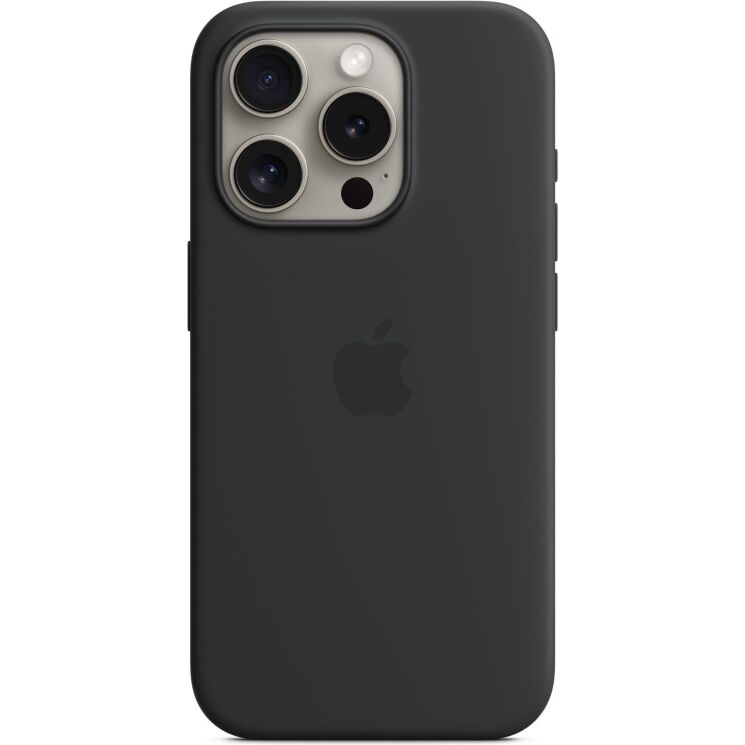Оригинальный чехол Silicone Case with MagSafe для Apple iPhone 15 Pro (MT1A3) - Black: фото 1 из 5