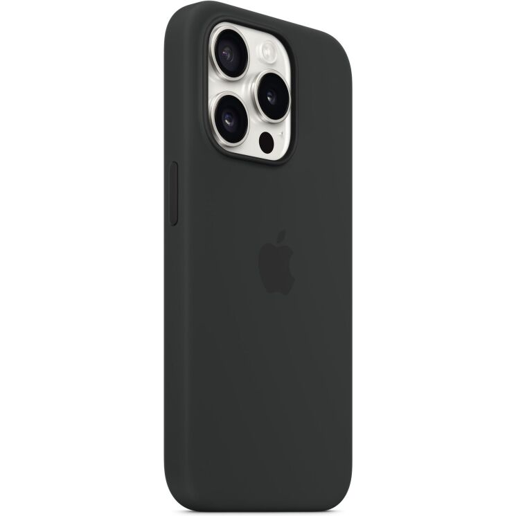 Оригинальный чехол Silicone Case with MagSafe для Apple iPhone 15 Pro (MT1A3) - Black: фото 4 из 5
