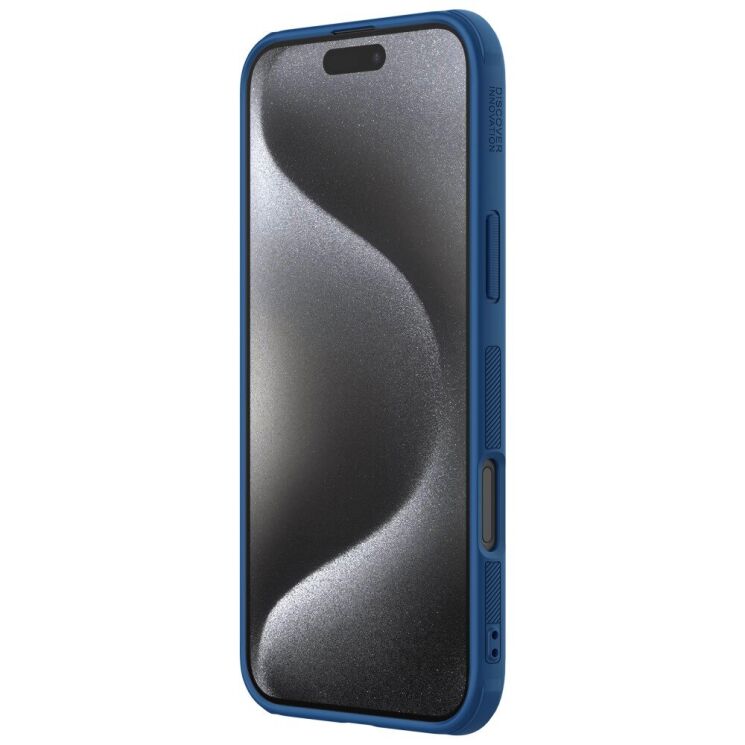 Пластиковый чехол NILLKIN Frosted Shield Pro Magnetic для Apple iPhone 16 Pro Max - Blue: фото 5 из 20