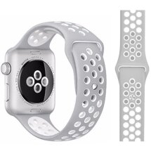Ремешок Deexe Dual Color для Apple Watch 42 (Series 10) / 41 / 40 / SE 40 / 38 - Grey / White: фото 1 из 1