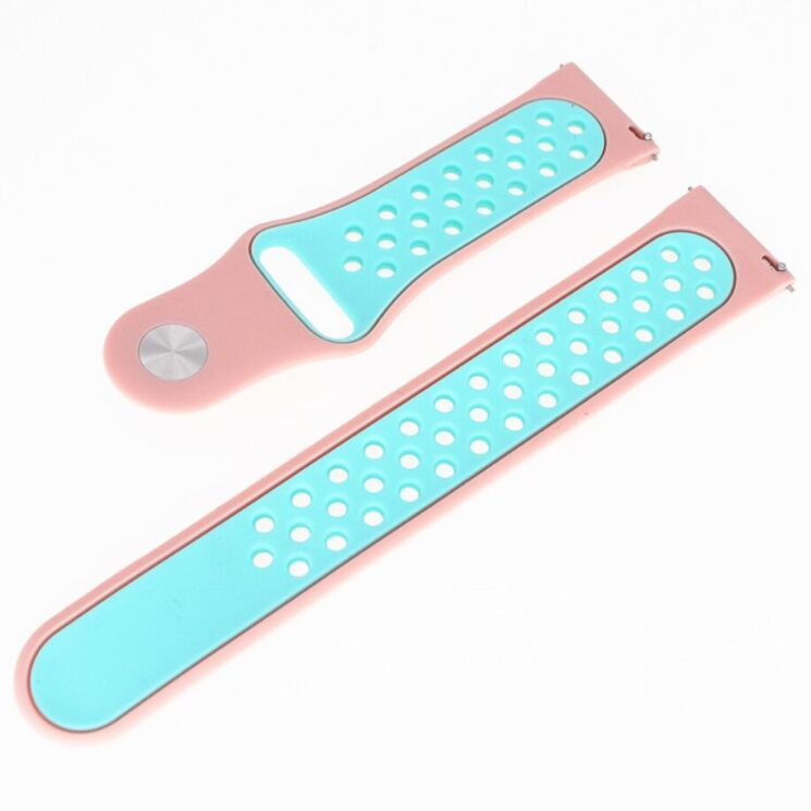 Ремешок Deexe Dot Color для часов с шириной крепления 20мм - Pink / Cyan: фото 2 из 5