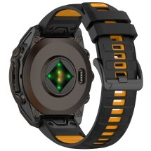 Ремешок Deexe Dual Color для часов с шириной крепления 22мм - Black / Orange: фото 1 из 4