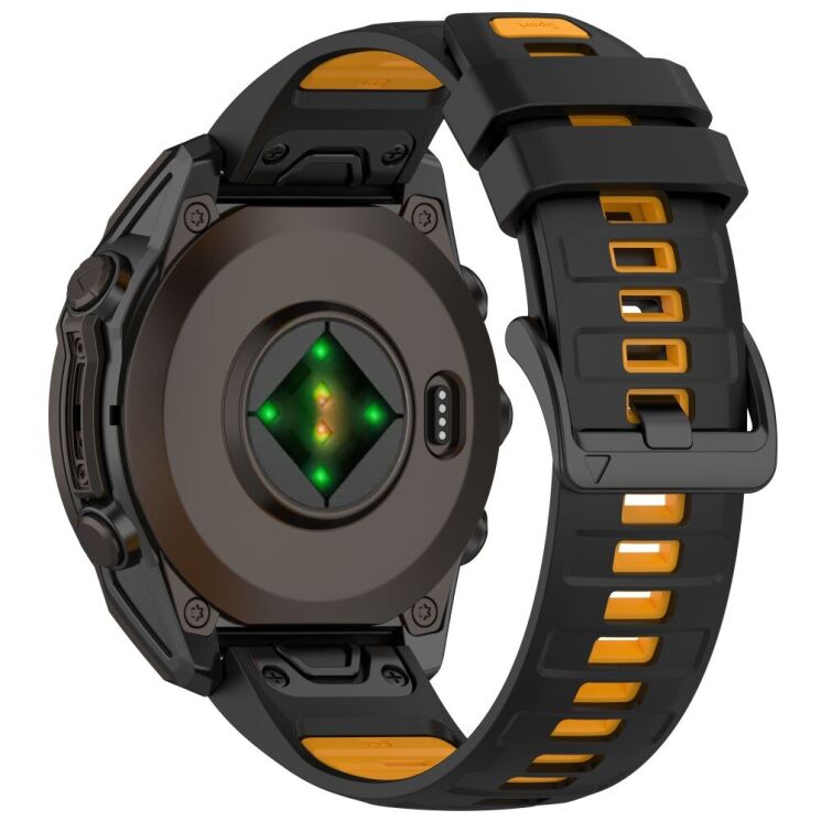 Ремешок Deexe Dual Color для часов с шириной крепления 22мм - Black / Orange: фото 1 из 4